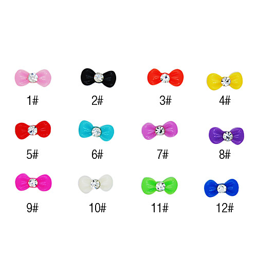 20PCS 3D смолы Rhinestone Bowknot украшения ногтя Мультфильм № 2 (разных цветов)