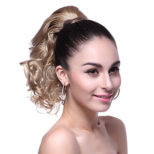 Высший сорт Синтетические короткие волнистые Ponytail Блондинки