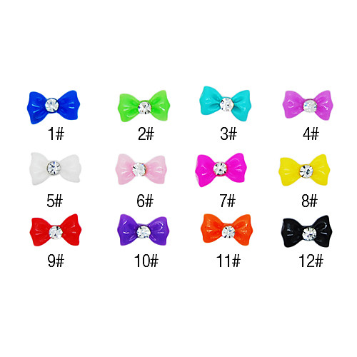 20PCS 3D смолы Rhinestone Bowknot украшения ногтя Мультфильм № 3 (разных цветов)