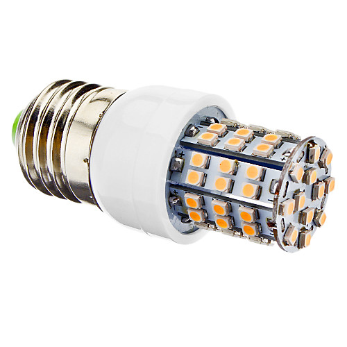 E27 3.5W 60x3528SMD 240-270LM 3000-3500K теплый белый свет Светодиодная лампа кукурузы (220-240V)