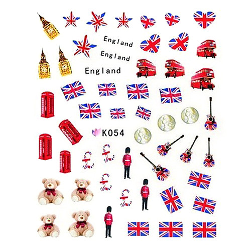 4ШТК вода трансферная печать Nail Art Наклейки K-Сери Смешанная модель № 3