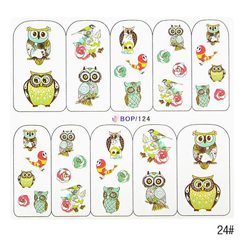 5PCS вода трансферная печать Nail Art Наклейки BOP Серый № 2 (разных цветов)