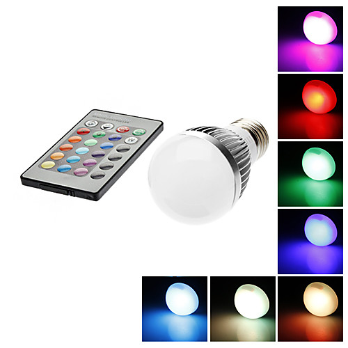 E27 3W RGB свет ИК дистанционного управления LED Ball лампы (85-265В)