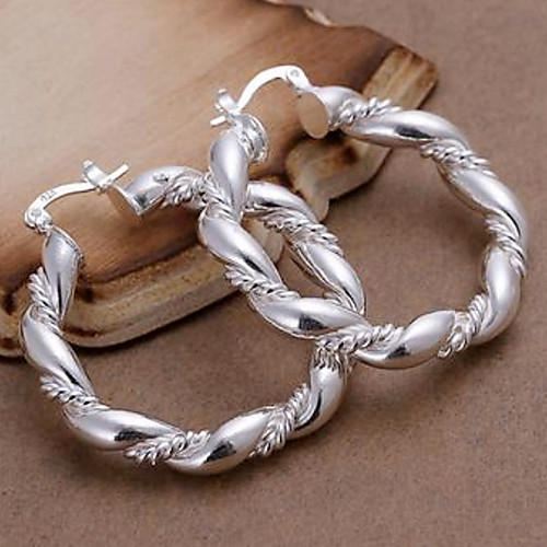 Серебряные серьги обруча Twisted