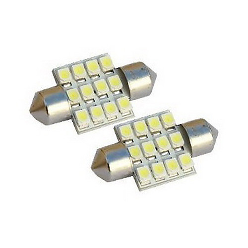 31mm фестона 12 SMD светодиодные лампы белого для 3022 DE3022 DE3175 3175 (2 шт)