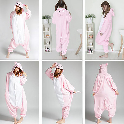 Милый поросенок розовый флис Kigurumi пижамы пижамы мультфильм животных Хеллоуин костюм