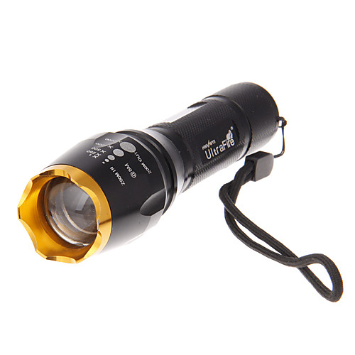 UltraFire 5-Mode Cree XM-L T6 светодиодный фонарик Увеличить (1000LM, 1x18650, Черный)