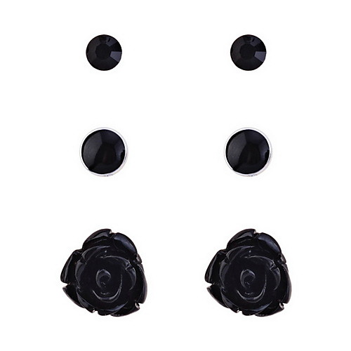Мода Rhinestone Стад Роуз серьги-3 пар в Set (другие цвета)