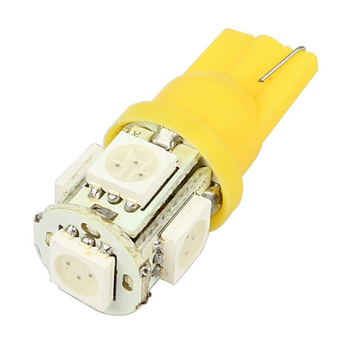 Merdia T10 1.2W 70-Lumen 5-SMD LED автомобиль желтый лампочки (пара / DC 12V)-LEDD004T10A5S3