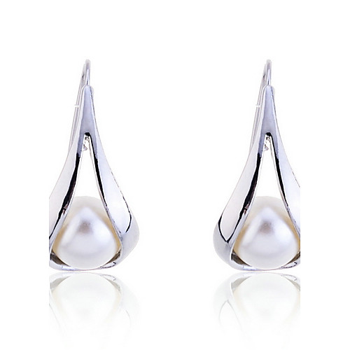 Глянцевая Сплав Перл Teardrop серьги (больше цветов)