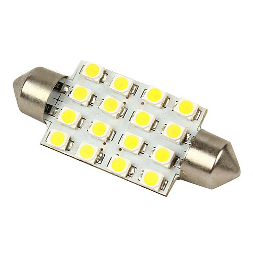 Merdia Белый 16-SMD 12V Festoon Dome Light LED Bulbs 211-2 212-2 569 578 - Белый (2шт)-LEDD002B16