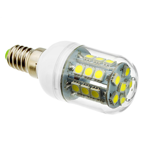 LED лампа типа Корн (220V), холодный белый свет, E14 5W 27x5050SMD 6000K