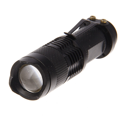 3 режимный светодиодный фонарик с увеличителем, с зажимом XP-E Q5 (240LM, 1xAA, Black)