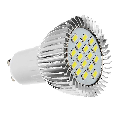 Лампа-спот точечная светодиодная GU10 5W 16x5730SMD 420-450LM 5500-6500K Холодный белый свет (220-240V)