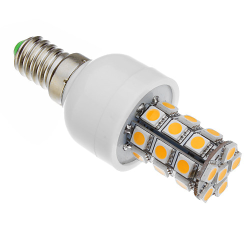 e14 6 Вт 27x5050smd 530-560lm 2500-3500k теплый белый свет привел кукуруза лампа (85V-265V)