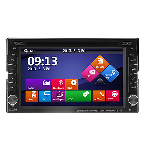 

TH8129GA 6.2 inch 2 DIN Windows CE 6.0 / Windows CE In-Dash Car DVD Player GPS / Touch Screen / Built-in Bluetooth for universal Support / iPod / 3D Interface / Steering Wheel Control