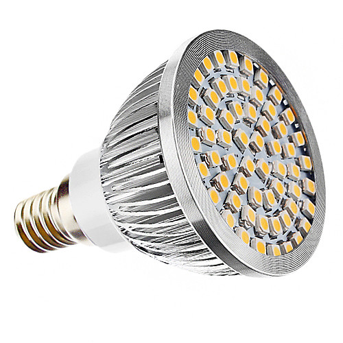 E14 3W 60x3528SMD 210-240LM 3000-3500K теплый белый свет Светодиодная лампа спот-Алюминий (110V/220-240V)