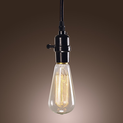 [Newyearsale] 40w минималистский подвесной светильник с черным проводом соткан цепи и пластика светло-держатель