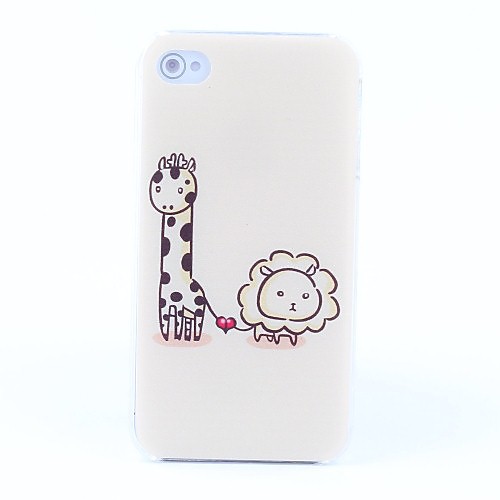 Жираф и лев Pattern Жесткий чехол для iPhone 4 и 4S