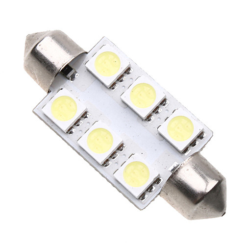 6 СИД 5050 SMD 39mm салона Купол гирлянда Белый лампочки