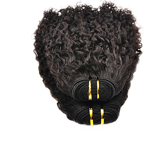 22inch 100% индийские девственных человеческого волоса Afro Kinky Natural Black покрасить Великой 5А Наращивание волос / соткать