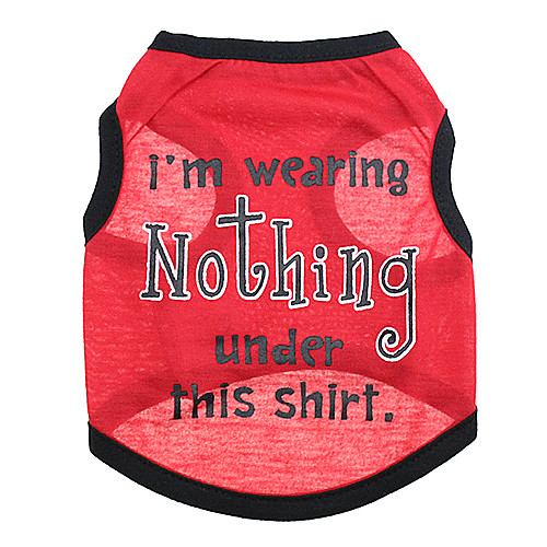 Dog Shirt / T-Shirt Dog Clothes Breathable Red Costume Cotton Letter & Number XS S M L
Dog Shirt / T-Shirt Dog Clothes Breathable Red Costume Cotton Letter & Number XS S M L