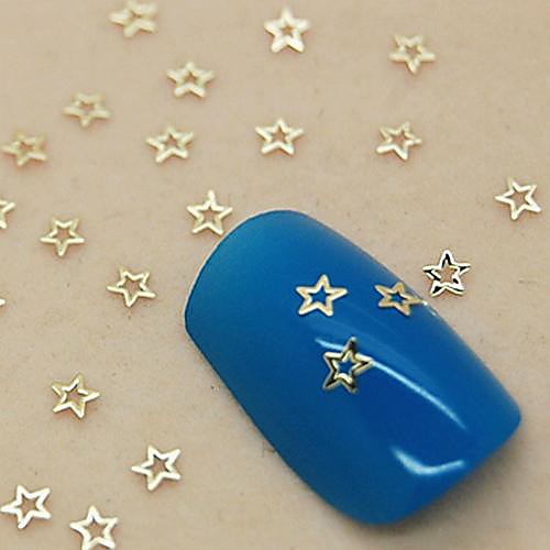 

200pcs tiny hollow star shape golden metal slice nail art decoration