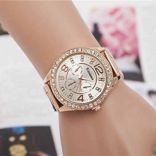

Women's Luxury Watches Wrist Watch Diamond Watch Quartz Silver / Gold / Rose Gold Analog Ladies Sparkle Fashion - Silver Golden Rose Gold One Year Battery Life / Jinli 377