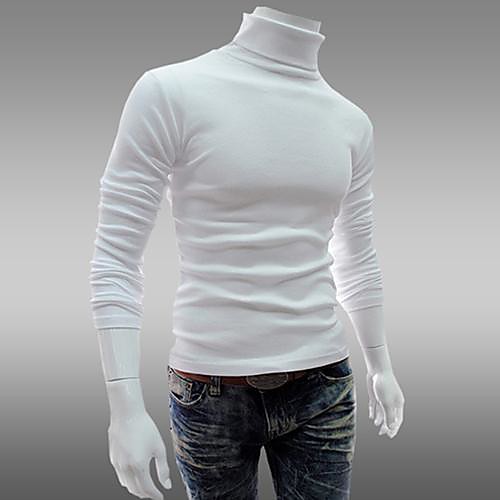 

Men's Daily / Sports / Weekend Vintage Solid Colored Long Sleeve Slim Regular Pullover Sweater Jumper Black / Light gray / White US36 / UK36 / EU44 / US38 / UK38 / EU46 / US40 / UK40 / EU48