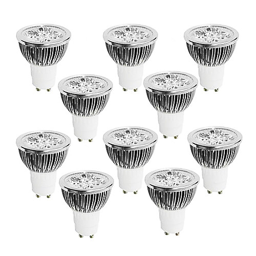

10 шт. 4 W 400-450 lm GU10 Точечное LED освещение 4 Светодиодные бусины Высокомощный LED Диммируемая Тёплый белый / Холодный белый / Белый 220-240 V / RoHs
