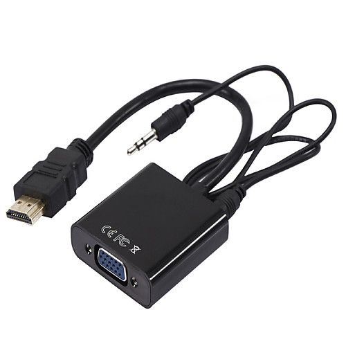 

1080p HDMI мужчина к VGA женский видео конвертер адаптер кабель для PC DVD поддержка HDTV аудио, Черный