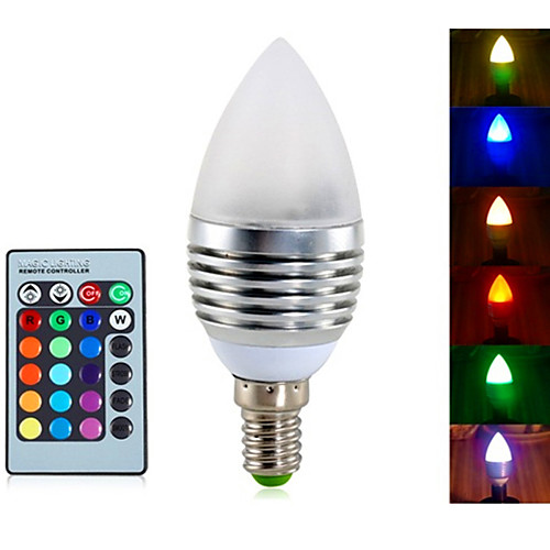 

YWXLIGHT 1шт 4 W 300-350 lm E14 LED лампы в форме свечи A60(A19) 3 Светодиодные бусины Integrate LED Диммируемая / На пульте управления / Декоративная RGB 85-265 V / 1 шт.