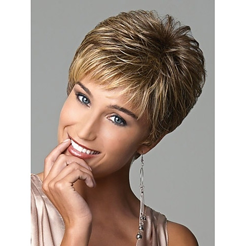 

european lady women short syntheic wave wigs extensions beautiful wig