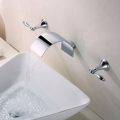 Ванная раковина кран - Водопад Хром На стену Две ручки три отверстияBath Taps / Латунь
Ванная раковина кран - Водопад Хром На стену Две ручки три отверстияBath Taps / Латунь