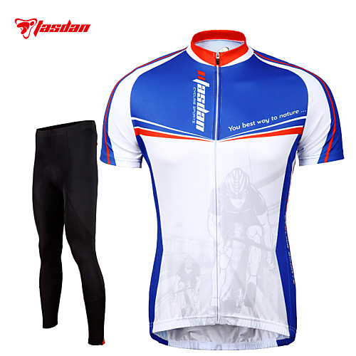 TASDAN Men's Short Sleeve Cycling Jersey with Tights Blue and White Bike Pants / Trousers Jersey Tights Breathable 3D Pad Quick Dry Reflective Strips Back Pocket Sports Mountain Bike MTB Road Bike
TASDAN Men's Short Sleeve Cycling Jersey with Tights Blue and White Bike Pants / Trousers Jersey Tights Breathable 3D Pad Quick Dry Reflective Strips Back Pocket Sports Mountain Bike MTB Road Bike