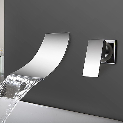 

Ванная раковина кран - Водопад Хром На стену Два отверстия / Одной ручкой Два отверстияBath Taps
