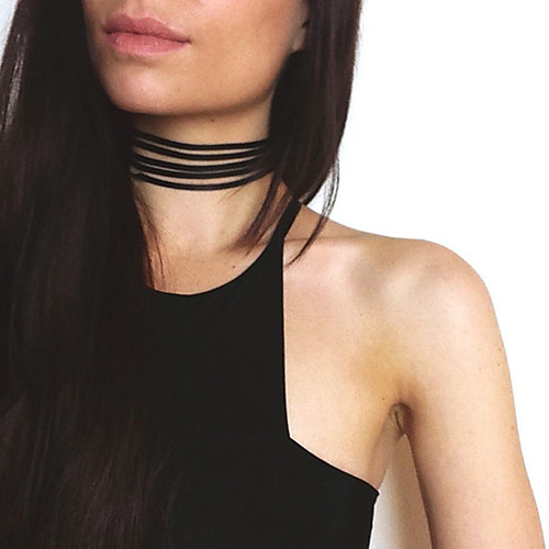 

Жен. Многослойный Ожерелья-бархатки Татуировка Choker Дамы Тату-дизайн европейский Мода Черный Ожерелье Бижутерия Назначение Для вечеринок Повседневные