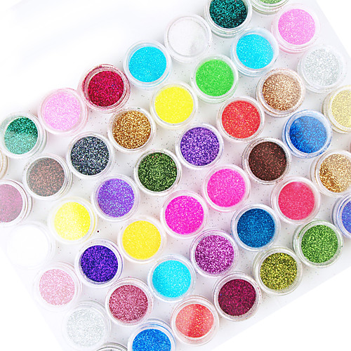 

45 45pcs Glitter Powder Glitters Abstract Half Nail Tips Glitter Powder Nail Art Kit for