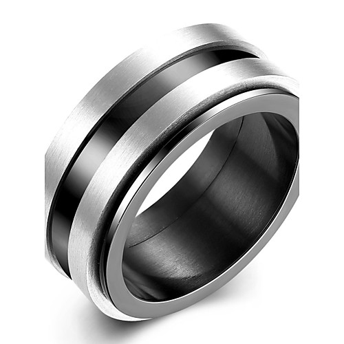 

Men's Band Ring Groove Rings Black Titanium Steel Tungsten Steel Circle Basic Fashion Initial Party Engagement Jewelry Two tone