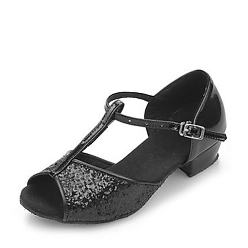 

Women's Dance Shoes Sparkling Glitter Latin Shoes / Ballroom Shoes Sandal Low Heel Non Customizable Silver / Gold / Fuchsia / Kid's / EU36
