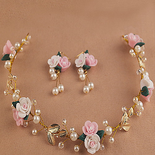 

лист красивый розовый цветок венки оголовье для леди свадьба партии ювелирные изделия праздник волос