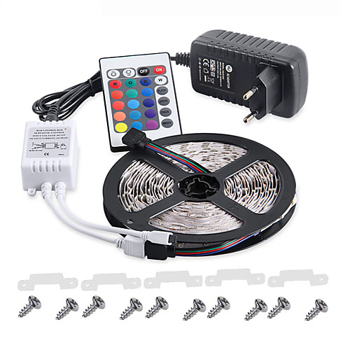 

KWB 5m Light Sets Tiktok LED Strip Lights 300 LEDs 3528 SMD 8mm RGB Remote Control / RC / Cuttable / Dimmable 100-240 V / IP65 / Waterproof / Linkable / Suitable for Vehicles / Self-adhesive