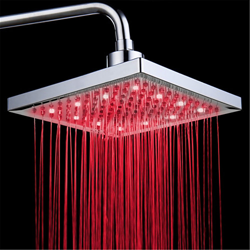 

LED Tricolor Luminous Color Top Spray Shower Head With Temperature /9 Inch Water Booster Top Spray (ABS Plating)
