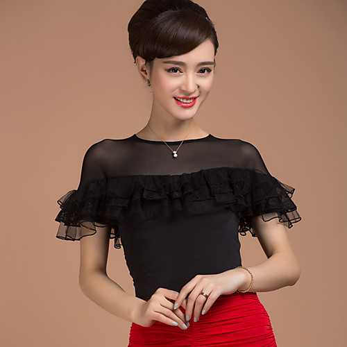 Ballroom Dance Tops Women's Training Viscose Splicing Short Sleeves Natural Top
Ballroom Dance Tops Women's Training Viscose Splicing Short Sleeves Natural Top