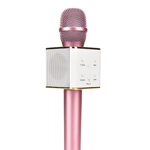 

оригинал q7 волшебный караоке микрофон телефон ktv плеер беспроводной конденсатор bluetooth iphone android, Светло-розовый