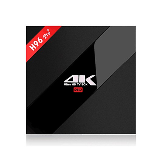 

H96 Pro TV Box Android6.0 TV Box Amlogic S912 3GB RAM 32Гб ROM Octa Core, Черный