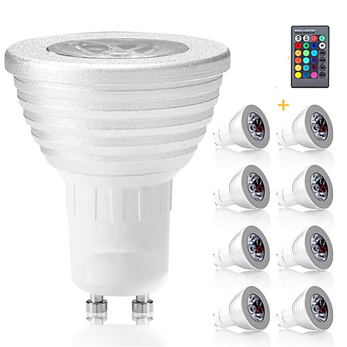 

8pcs gu10 rgb bulbs bombillas led 3w gu10 rgbw led lamp dimmable white gu 10 led bulb 16 цветов с дистанционным