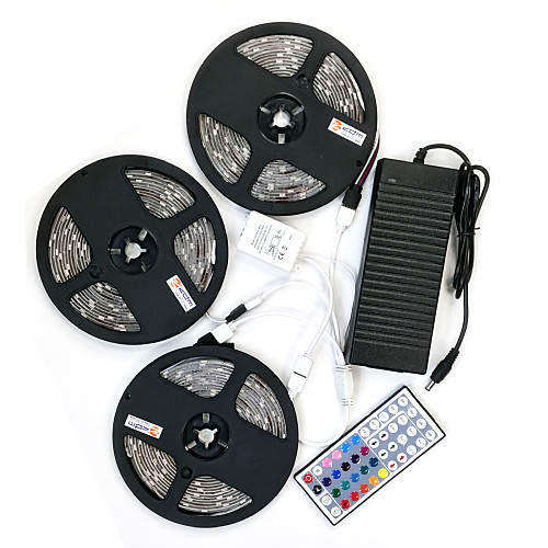 

ZDM 15m Light Sets 450 LEDs 5050 SMD 10mm 1 12V 6A Adapter / 1 44Keys Remote Controller / 1 DC Cables 1 set RGB Waterproof / Cuttable / Linkable 100-240 V / IP65 / Self-adhesive