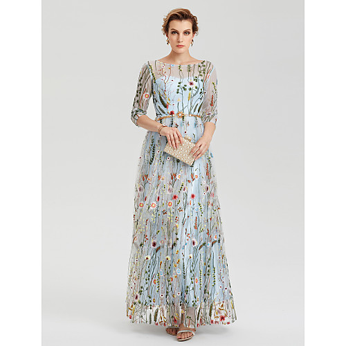 A-Line Illusion Neck Floor Length Lace Floral / Elegant Formal Evening / Holiday Dress 2020 with Embroidery / Sash / Ribbon / Illusion Sleeve
A-Line Illusion Neck Floor Length Lace Floral / Elegant Formal Evening / Holiday Dress 2020 with Embroidery / Sash / Ribbon / Illusion Sleeve