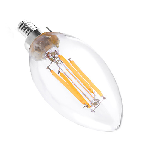 

YWXLIGHT 1шт 4 W 300-400 lm E12 LED лампы в форме свечи C35 4 Светодиодные бусины COB Диммируемая Декоративная Тёплый белый 110-130 V / 1 шт.